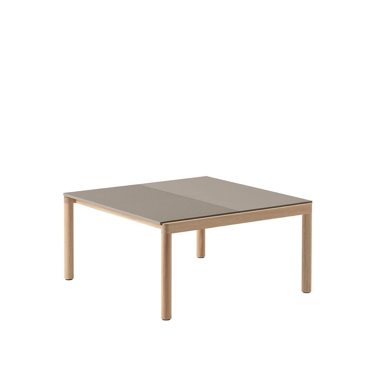 Couple Coffee Table, 80 x 84 cm fra Muuto (Taupe / Oak, Wavy)