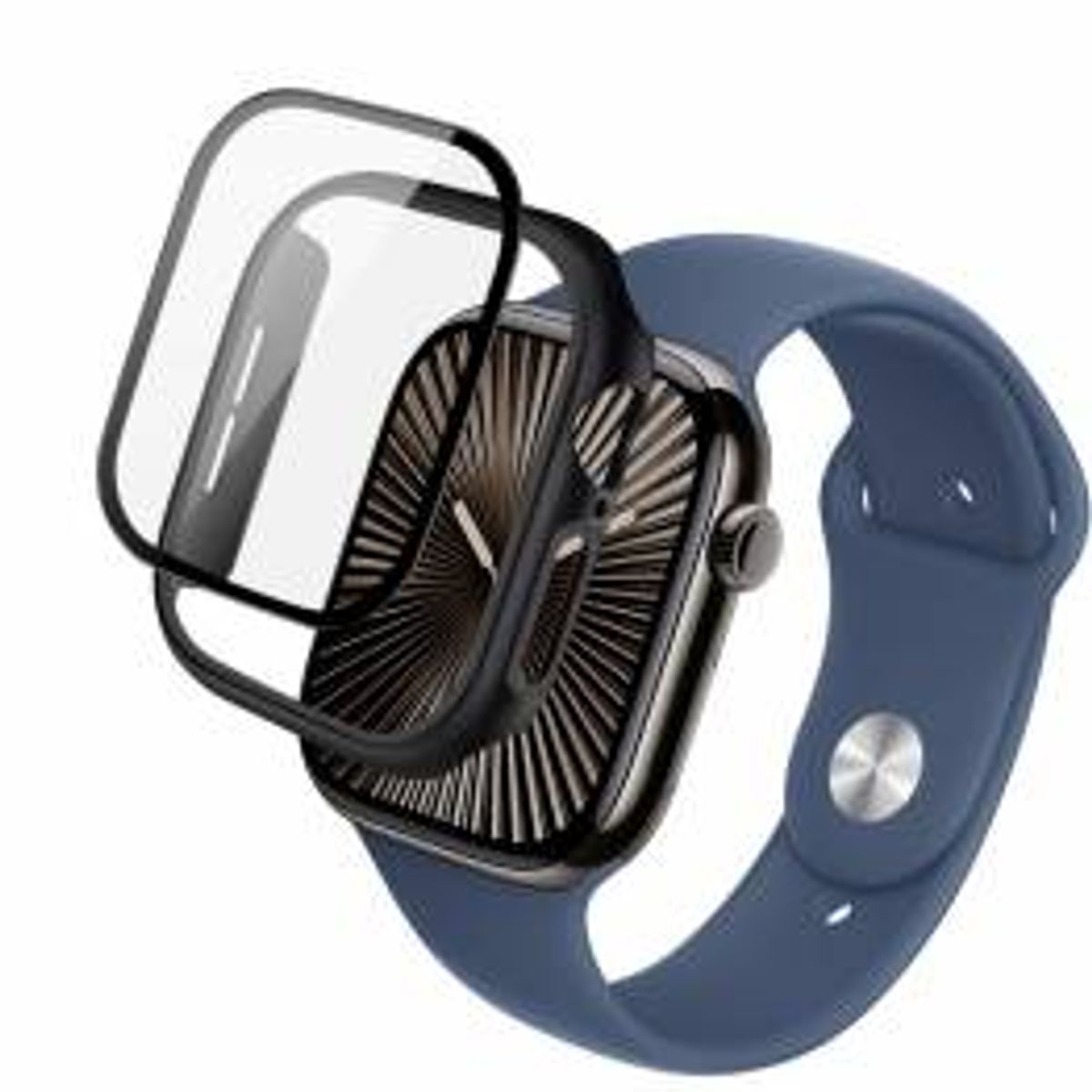 Cover med beskyttelsesglas til Apple Watch 10 - 46mm - Sort