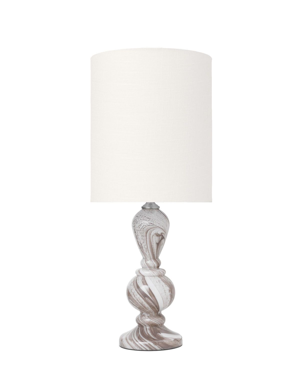 Cozy Living Christine Glass Lamp - TAUPE SWIRL w. Gertrud Ivory shade