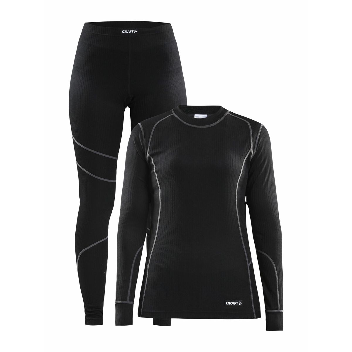 Craft - Baselayer Set Kvinder - Black/Granite S