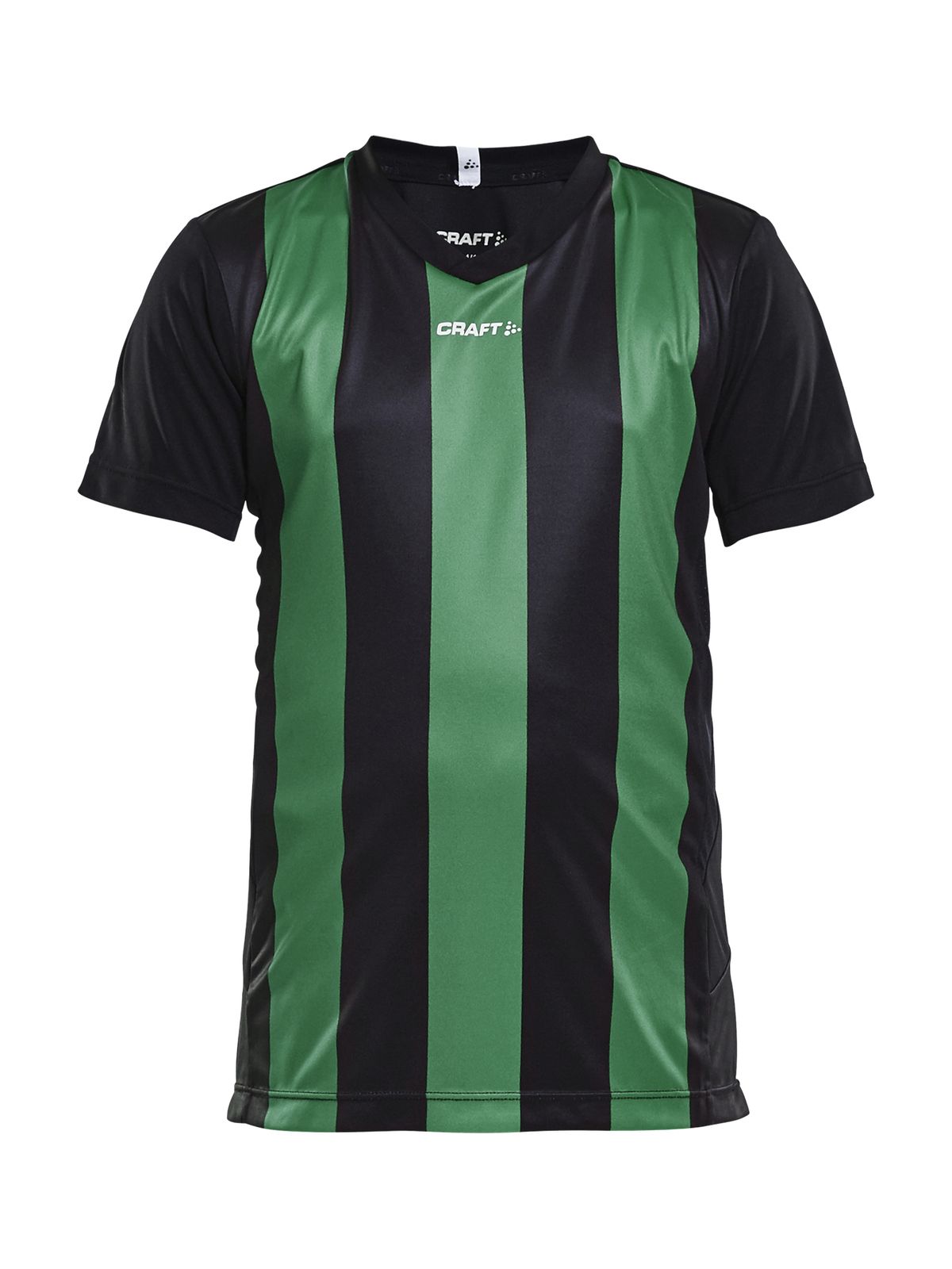 Craft - Progress Jersey Stripe JR - Black/Team Green 134/140