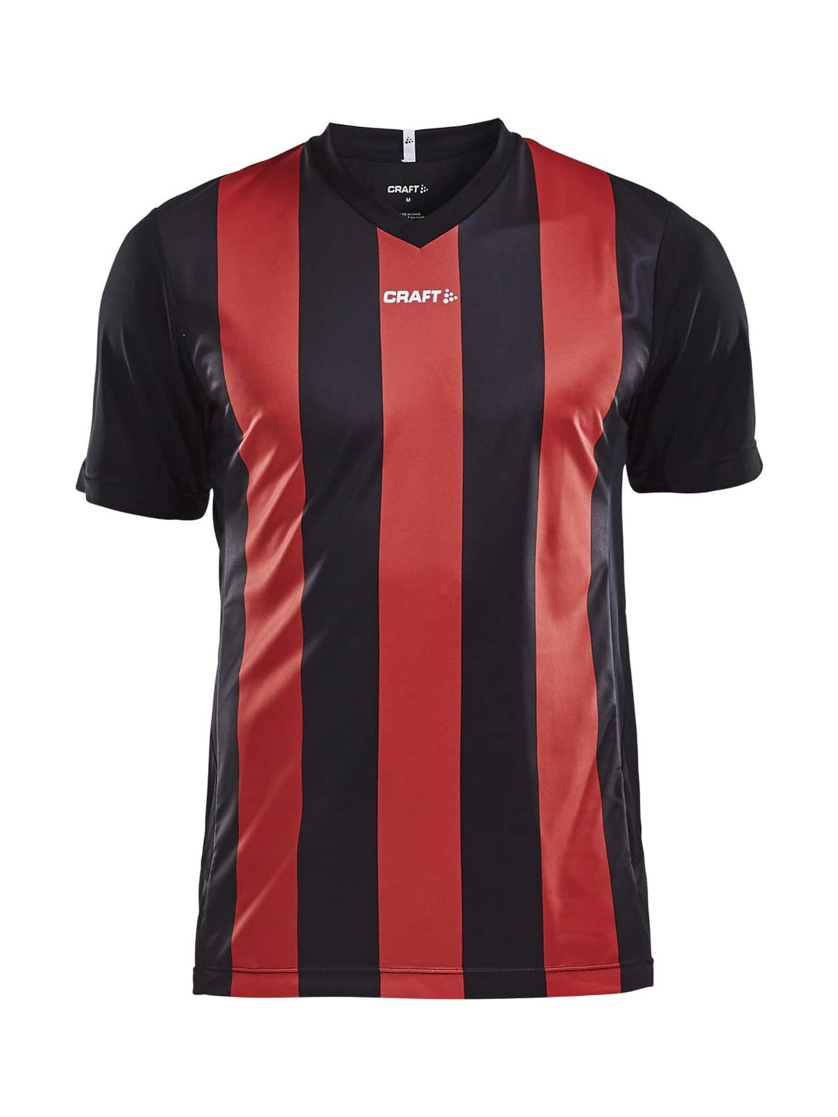 Craft - Progress Jersey Stripe Maend - Black/Bright Red M