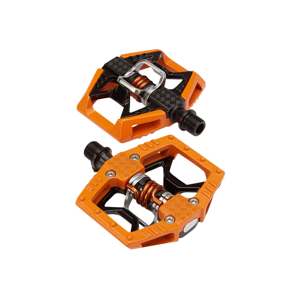 Crankbrothers Double Shot - MTB kombipedal - Orange/sort/sølv