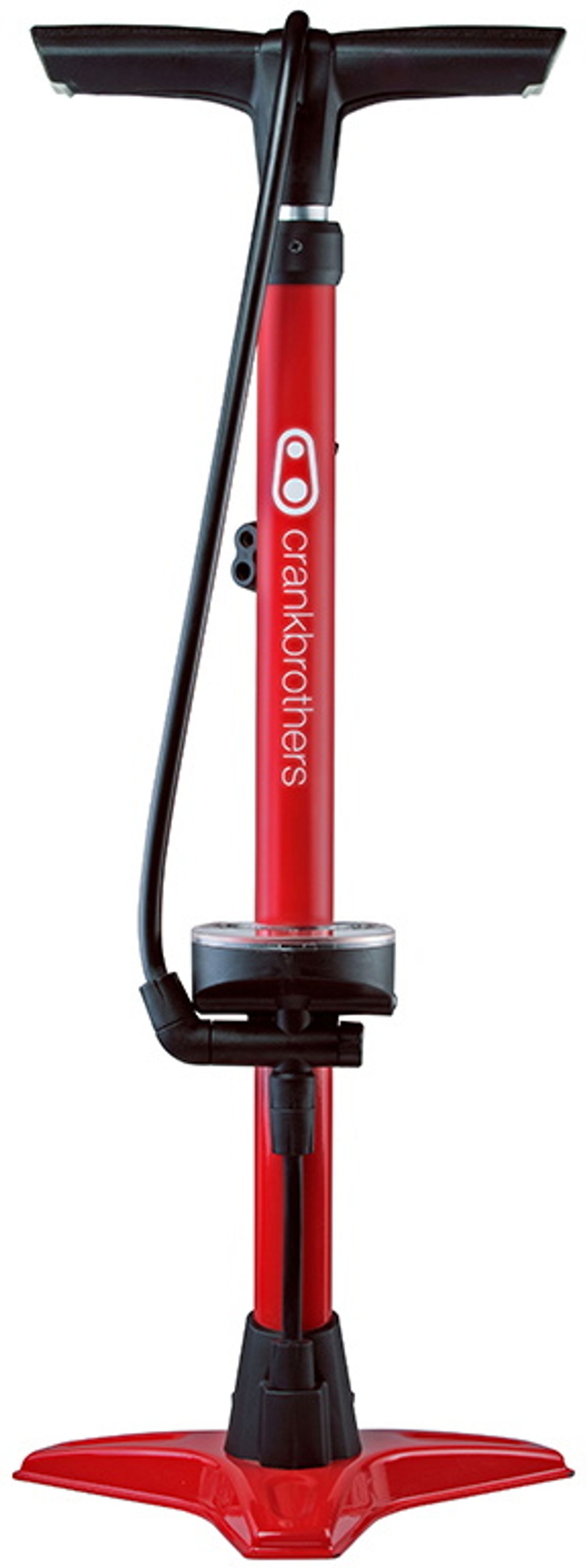 CrankBrothers Floor Pump / Fodpumpe Gem w. Analog Gauge - 160psi/11bar - Rød