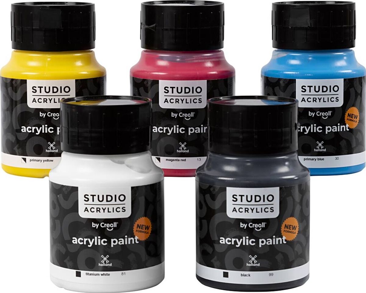 Creall Studio Acrylics - Akrylmaling - Forskellige Farver - 5x500 Ml