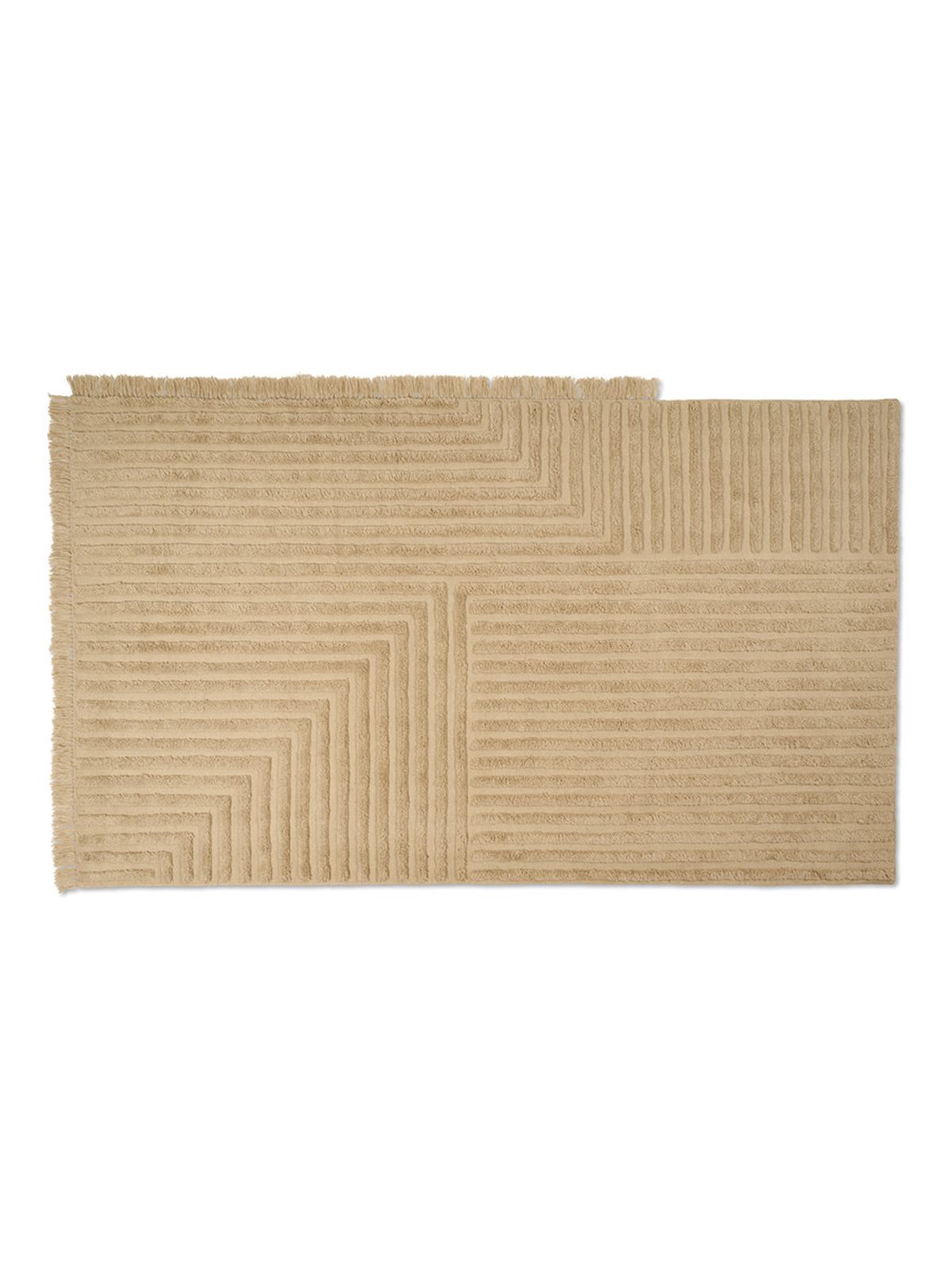 Crease Wool Rug, Light Sand fra Ferm Living (Large)