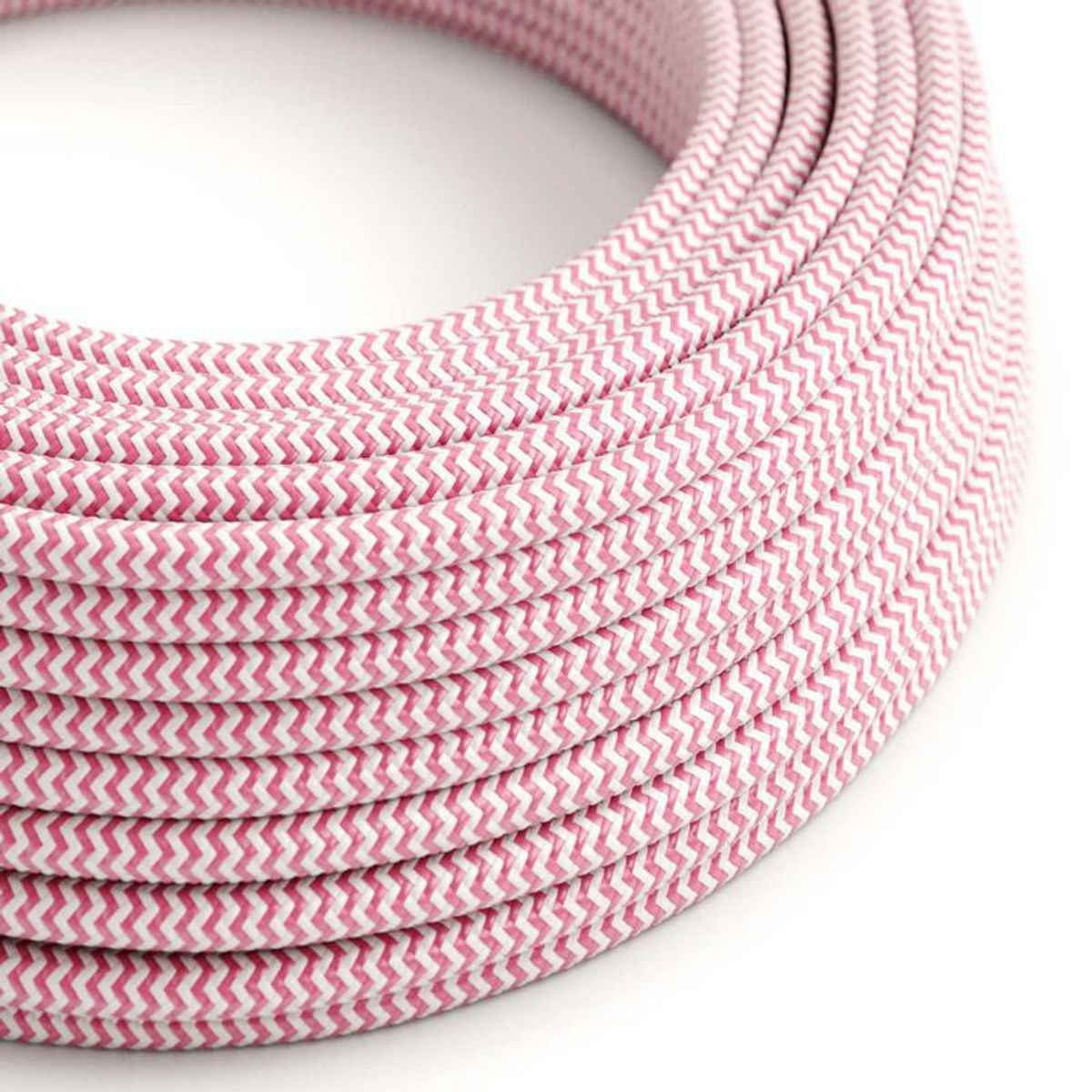 Creative Cables Stofledning Viskose Fuchsia/hvid Stribet