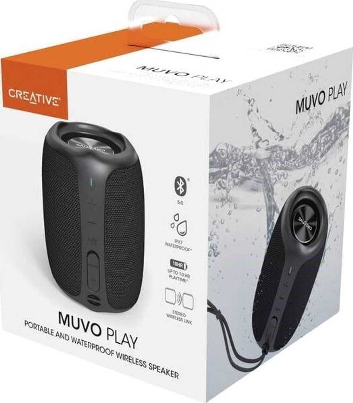 Creative - Muvo Play Bluetooth Højttaler - Vandtæt - Sort