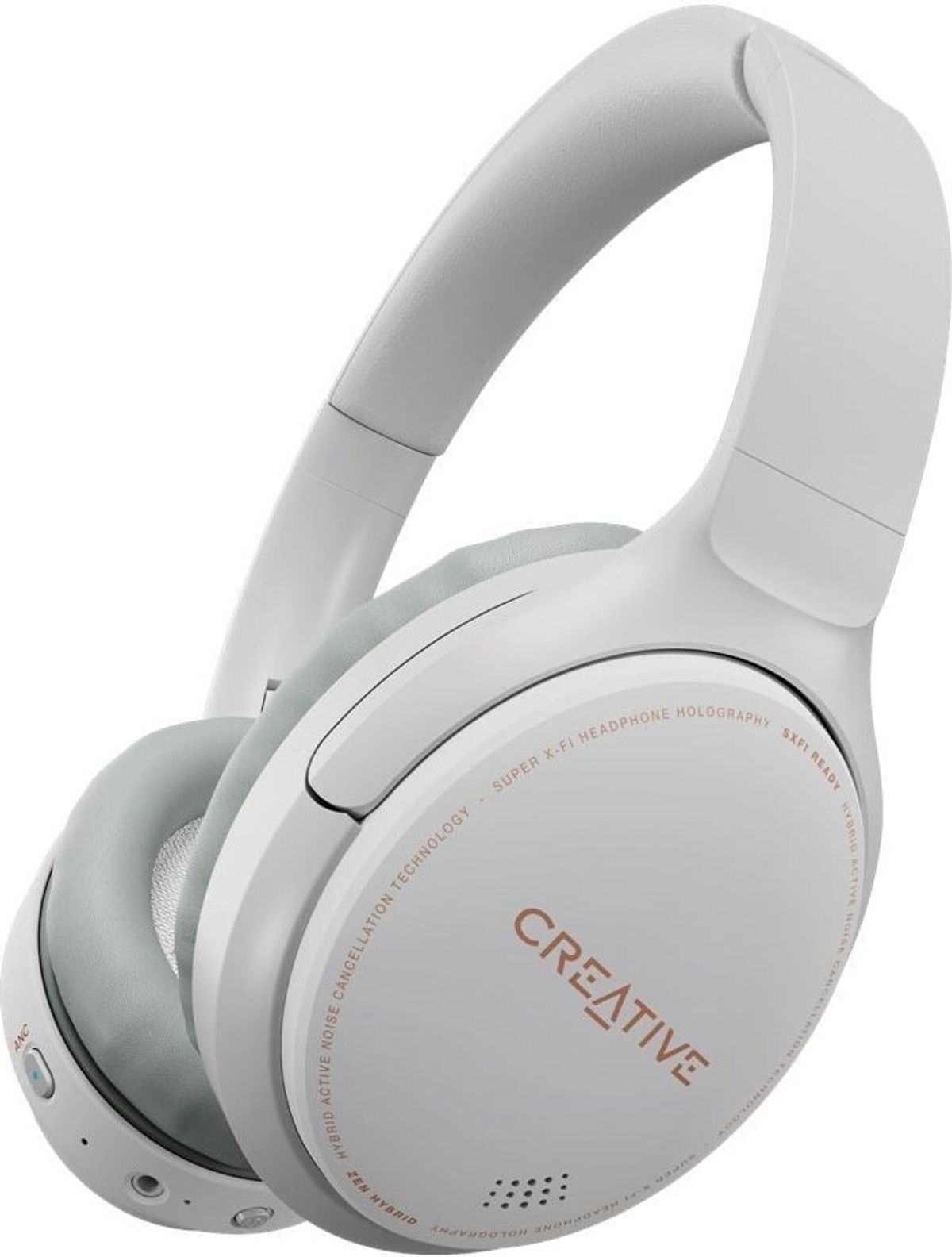 Creative - Zen Hybrid Anc Headphones - Over-ear Hovedtelefoner - Hvid