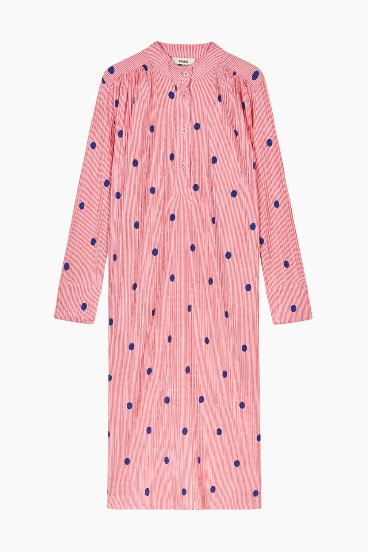 Crinckle Pop Eva Dress AOP - Dot AOP/Candy Pink - Mads Nørgaard - Mønstret L