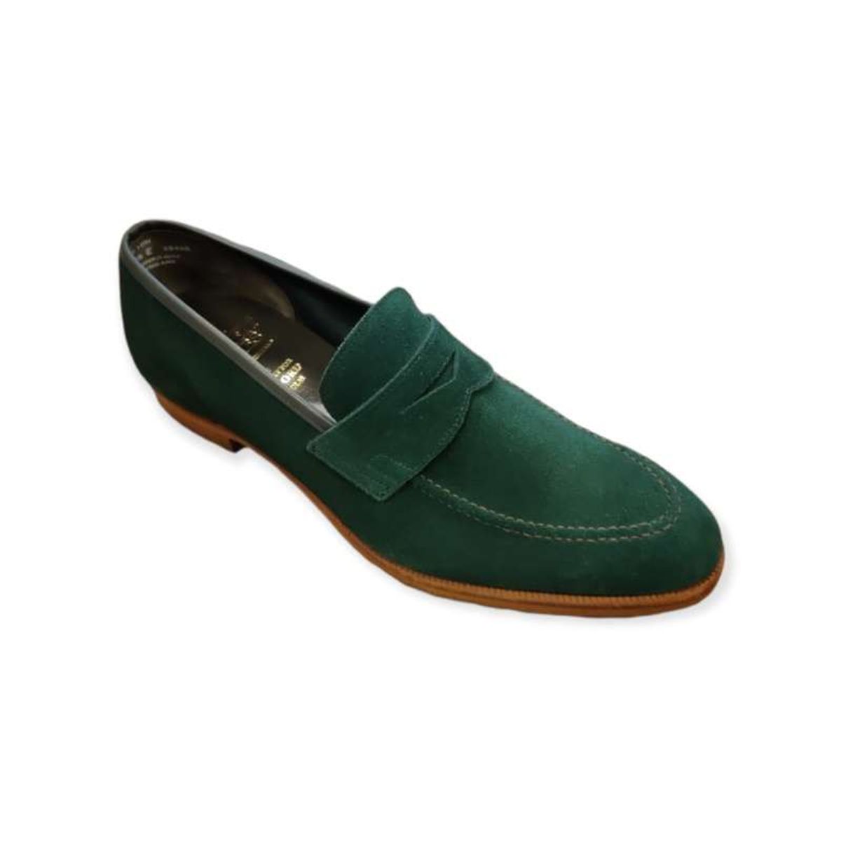 Crockett & Jones Teign Green Suede Loafer