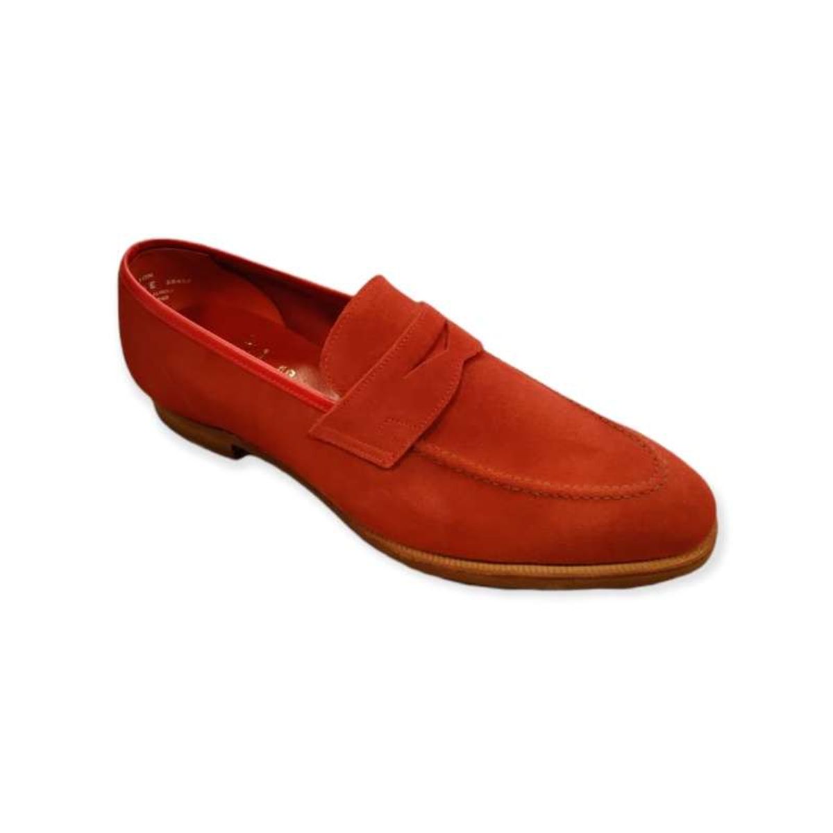 Crockett & Jones Teign rød ruskind loafer