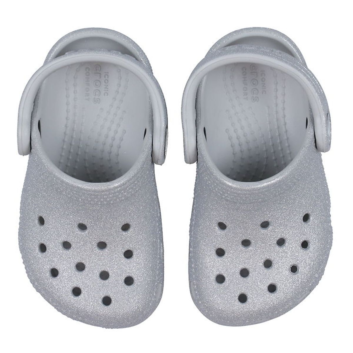 Crocs Sandaler - Classic Glitter Clog T - Silver Glitter