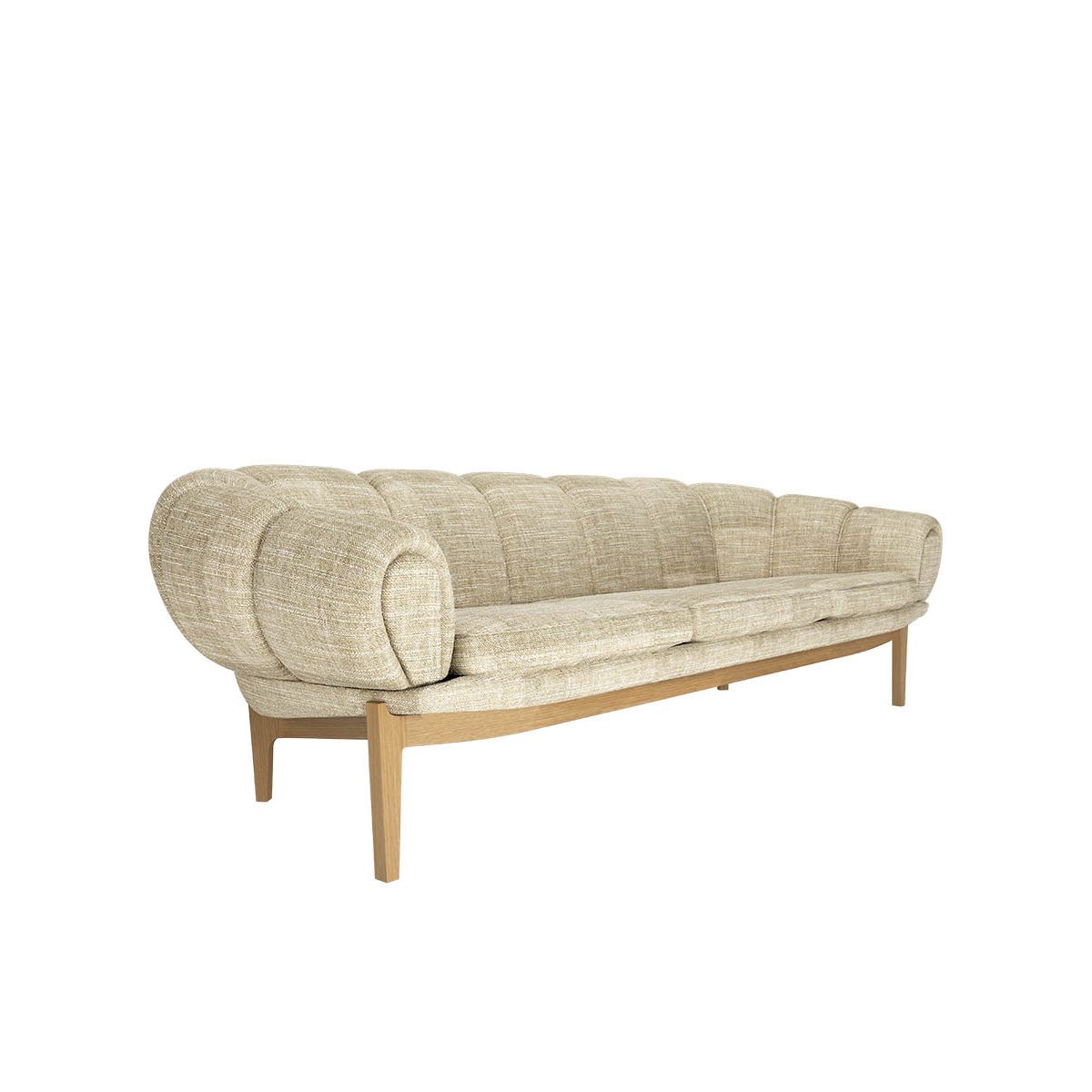 Croissant Sofa 3-seater, fabric fra GUBI (Prisgruppe 1, Massiv olieret amerikansk valnød)