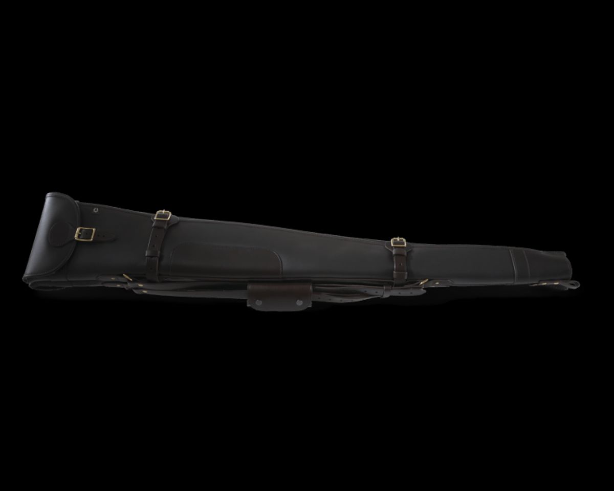 CROOTS Byland Double Shotgun Slip, læder, dark havana - 30"