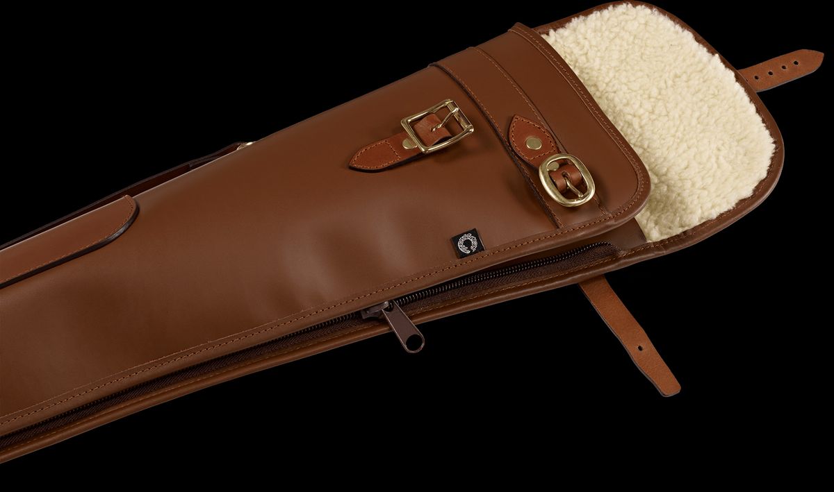 CROOTS Byland Shotgun Slip zip/flap, læder, london tan - 30"