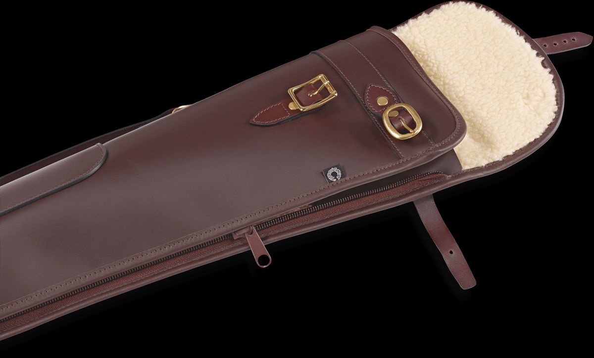 CROOTS Byland Shotgun Slip zip/flap, læder, oxblood - 30"