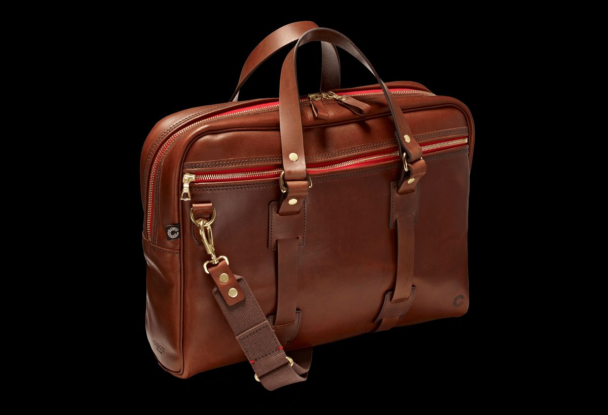 CROOTS Vintage Leather Laptop Bag, læder, port