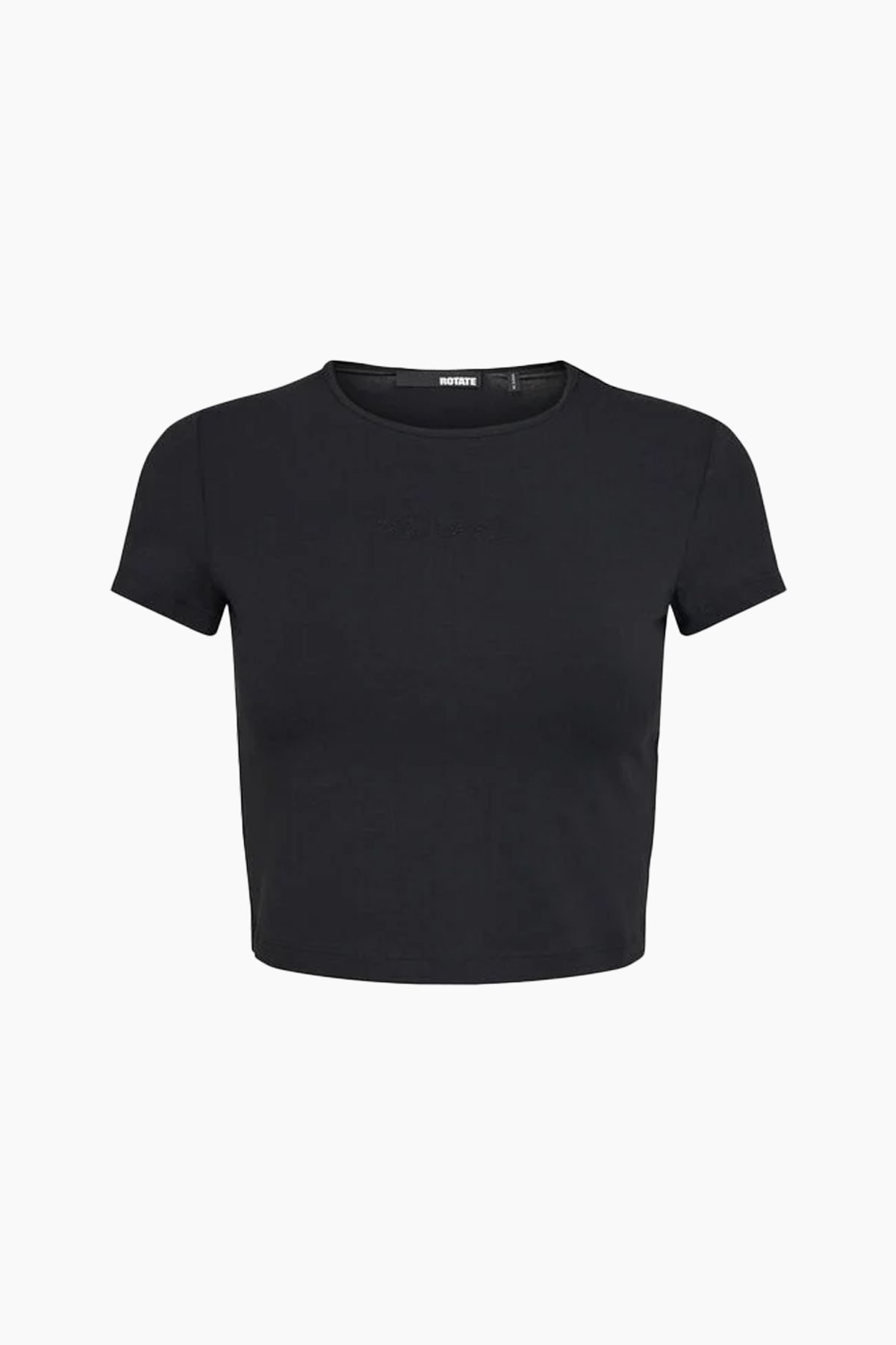 Cropped T-shirt - Black - ROTATE - Sort L