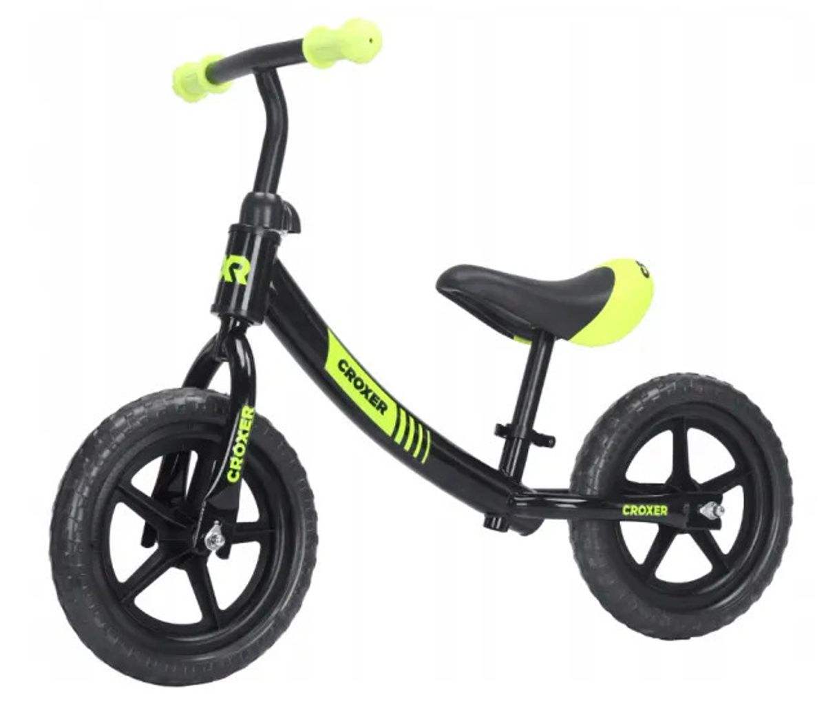 Croxer Casell Løbecykel Black/Lime - Perfekt til børn fra 2 til 4 år - HURTIG LEVERING