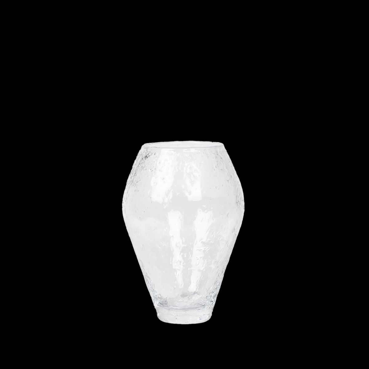 Crushed Glass Vase, Small - Clear