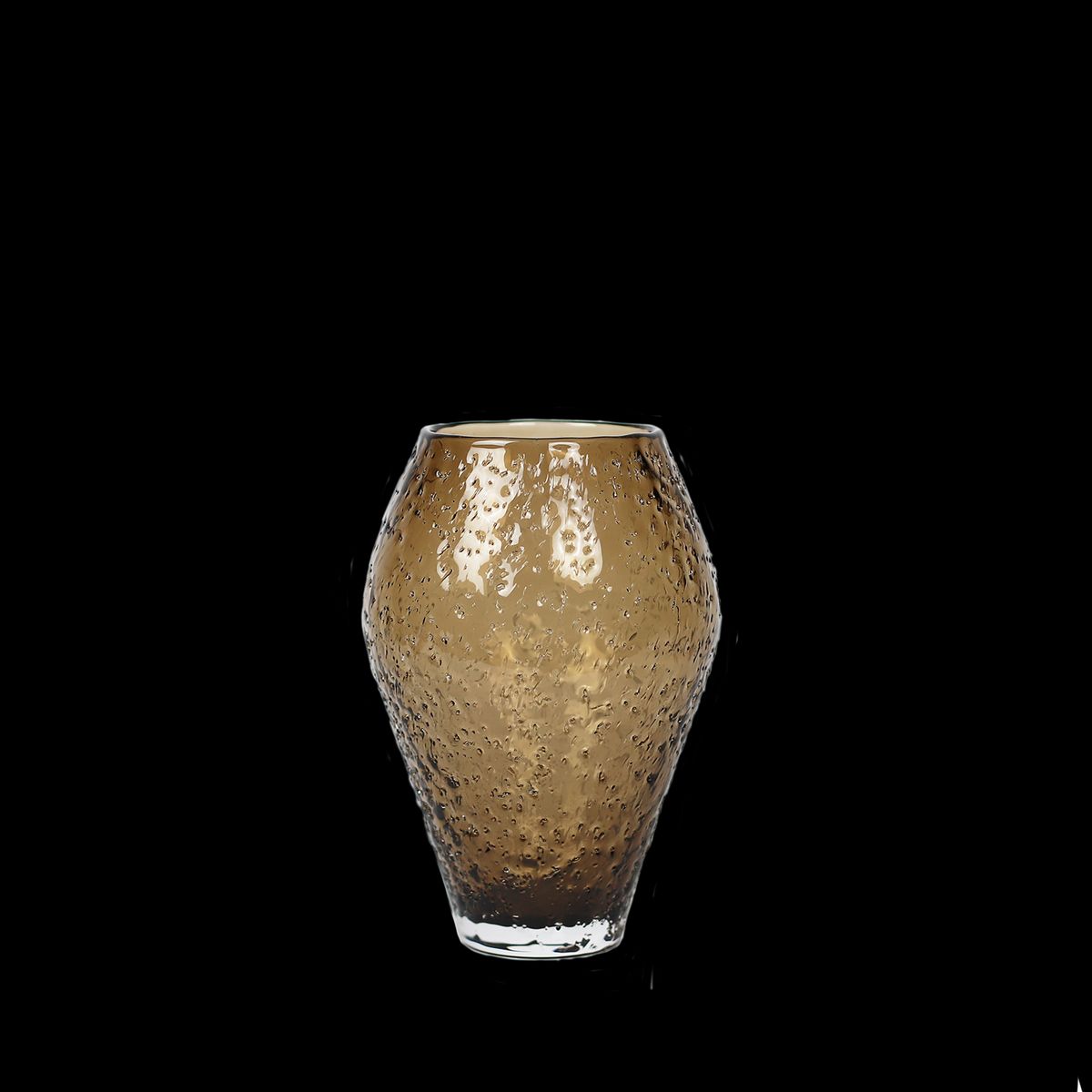 Crushed Glass Vase, Small - Sepia brown