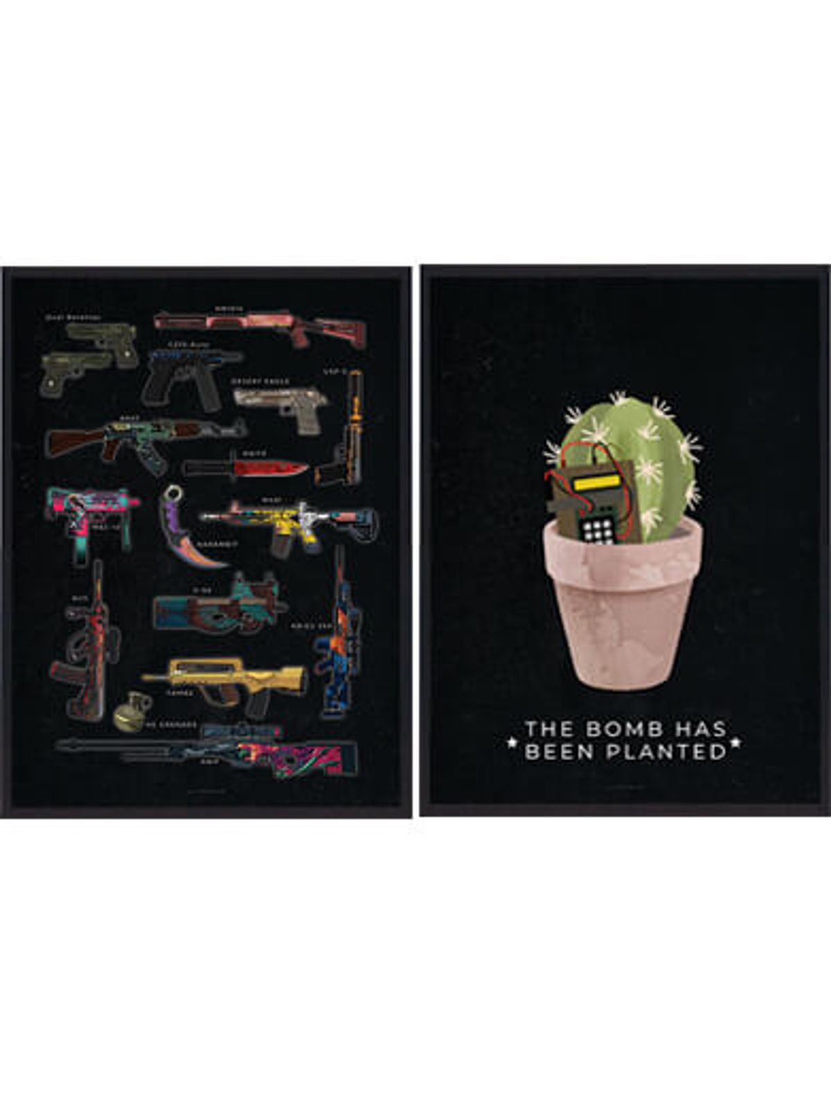 CSGO plakatsæt (sort) (Størrelse: L - 50x70cm (B2))