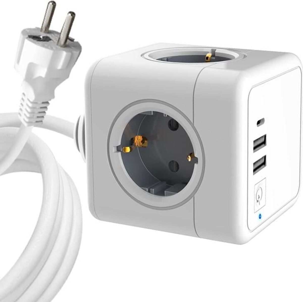 Cube Stikdåse Med Usb-c Og Usb-a Porte - Microconnect