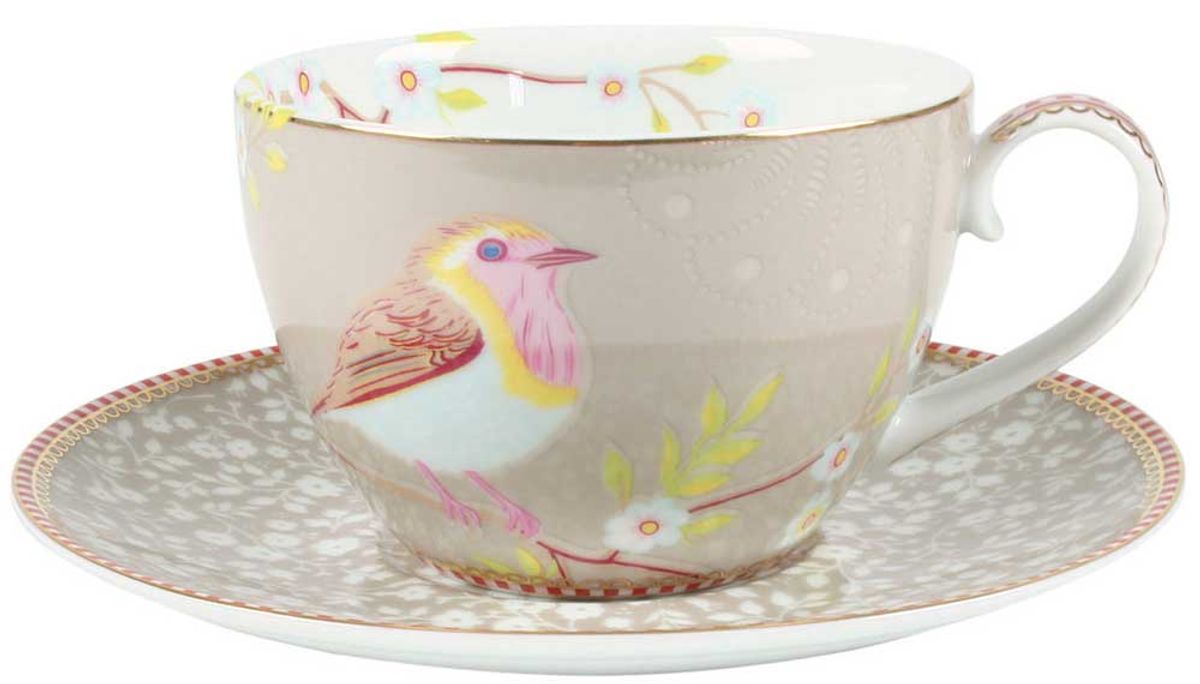 Cup & Saucer Early Bird Khaki 280ml