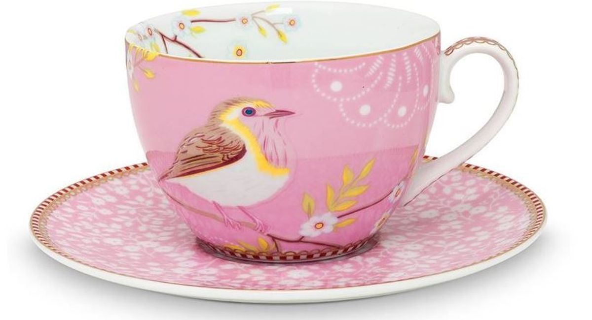 Cup & Saucer Early Bird Pink 280ml