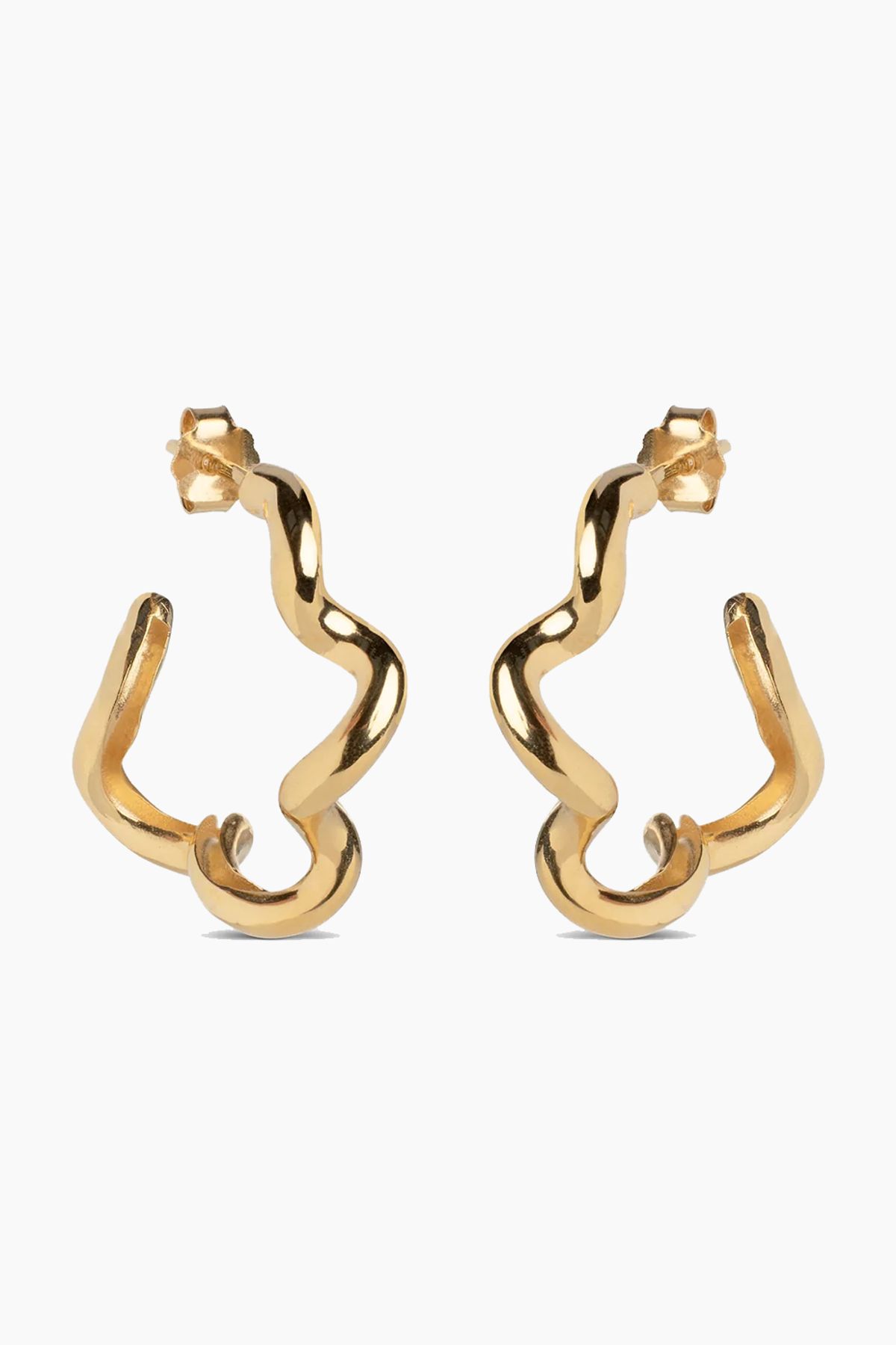 Curly Hoops - Gold - ENAMEL - Guld One Size