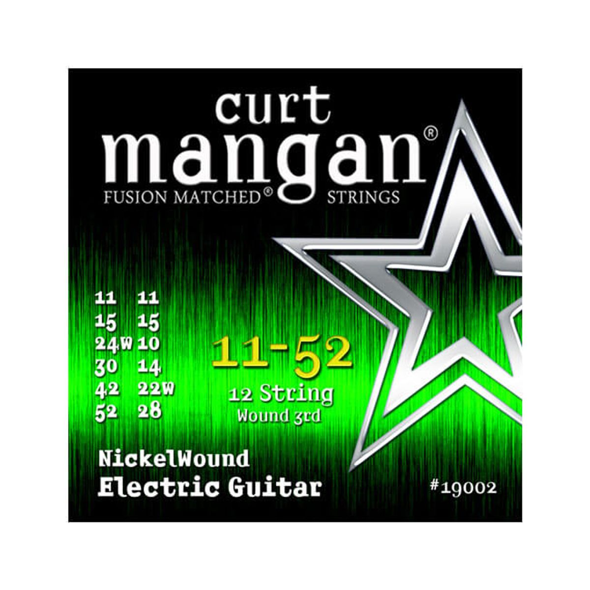 Curt Mangan 19002 Nickel Wound 12-strenget el-guitarstrenge 011-052