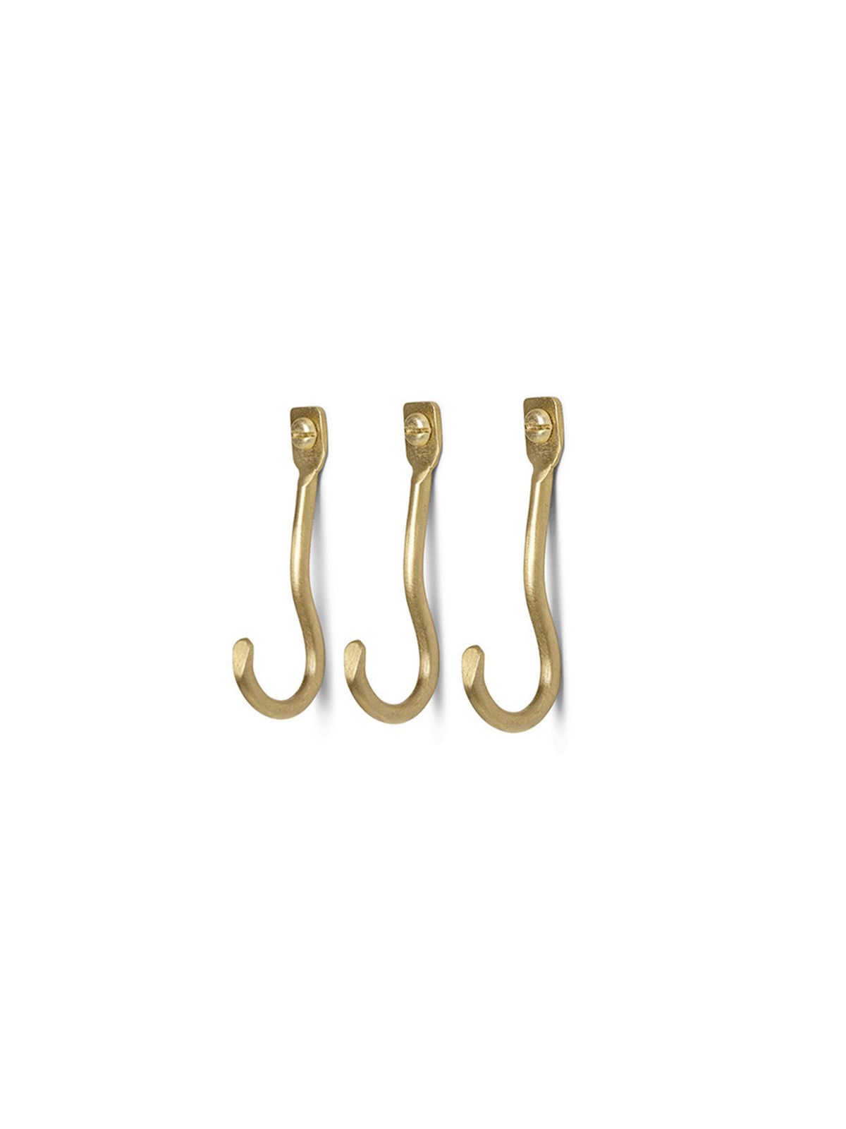 Curvature Hook, 3 stk fra Ferm Living (Brass)