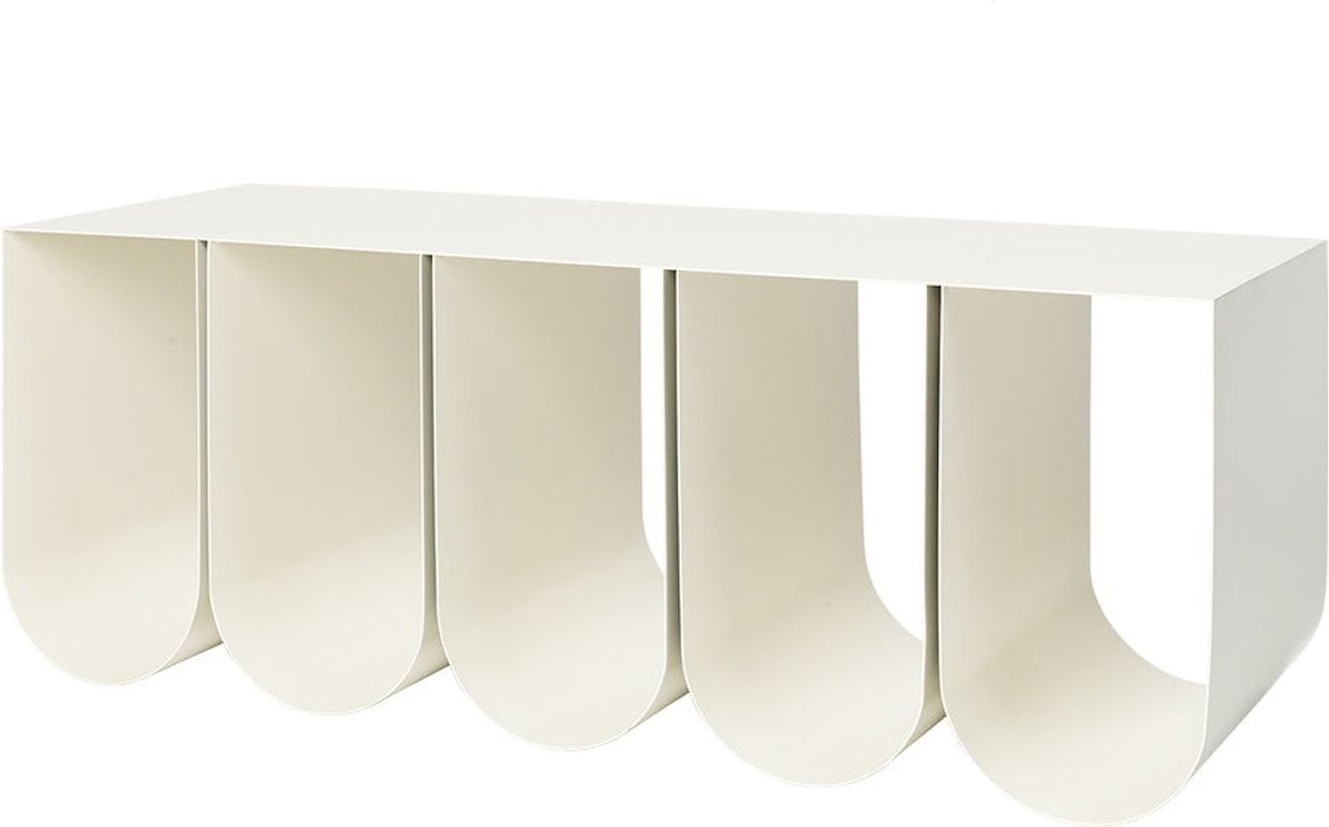 Curved, Bænk, beige, H42x40x110 cm, stål