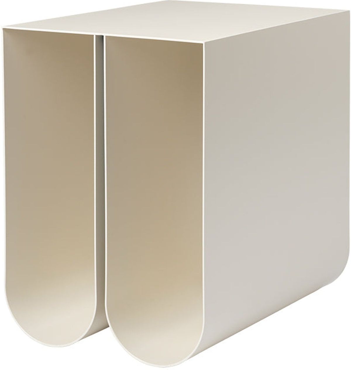 Curved, Sidebord, beige, H36x35,5x26 cm, stål