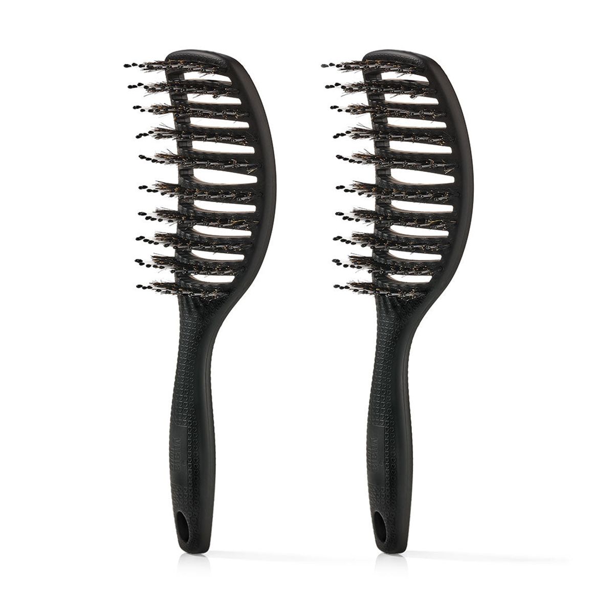 Curvy Brush - Hårbørste med vildsvinehår - 2 stk Soft Black (Spar 16%)