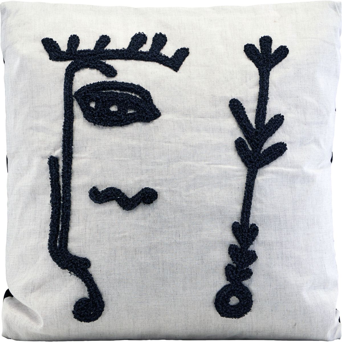 Cushion cover, HDIngo, White - White / Front material: Linen , Front material: Cotton , Back materi / l: 50 cm, w: 50 cm