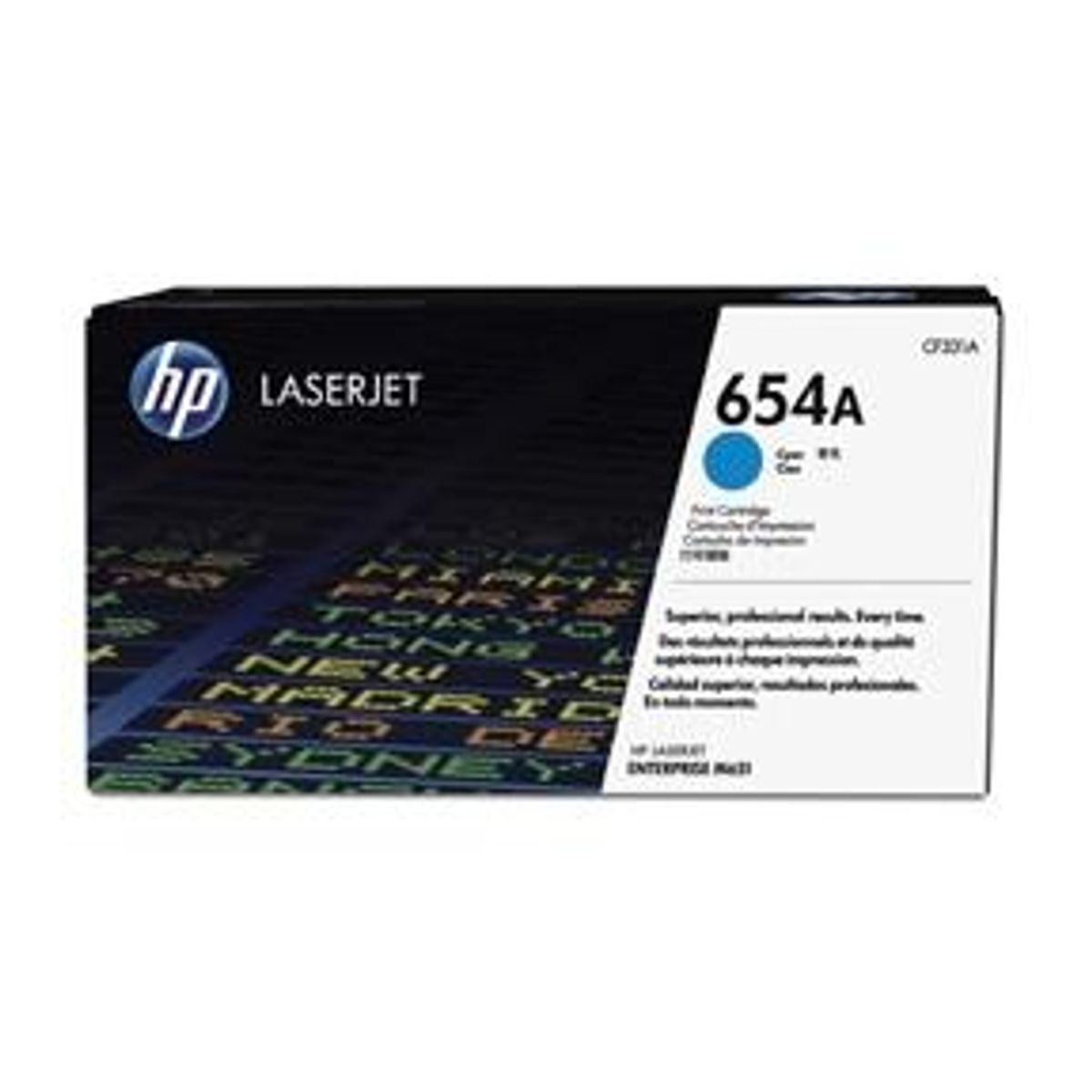 Cyan lasertoner - HP nr.654A - 15.000 sider