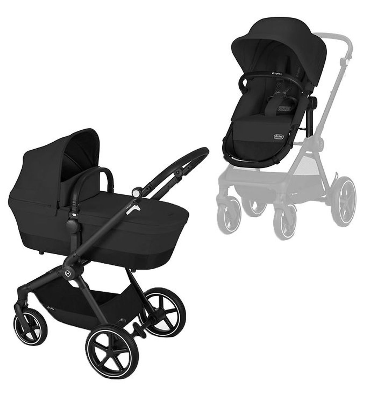 Cybex KlapvognBarnevogn - Eos Lux - 2-i-1 - Moon Black