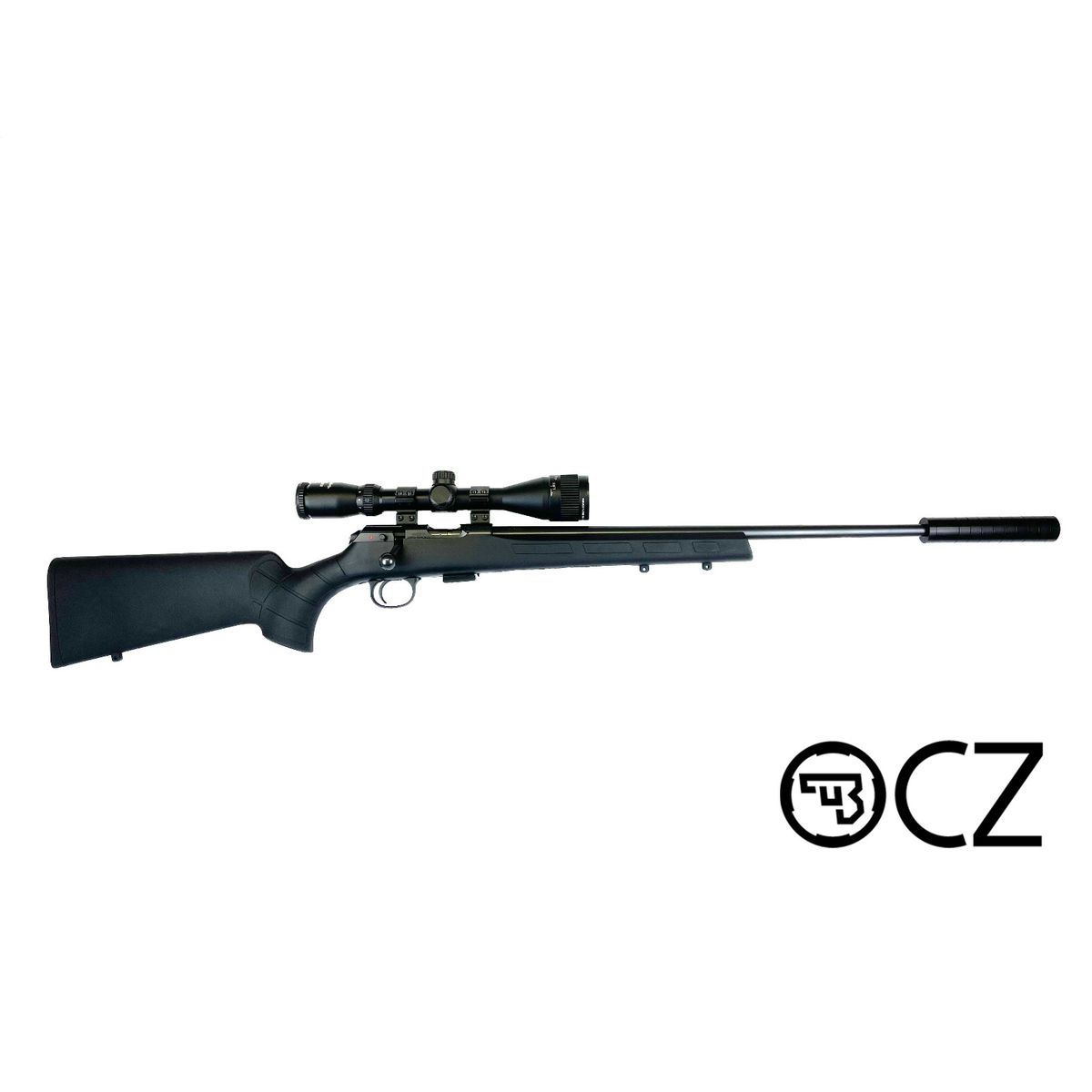 CZ 457 salonriffelpakke med kikkert / lyddæmper kal. 22 eller 17 hmr-17 HMR