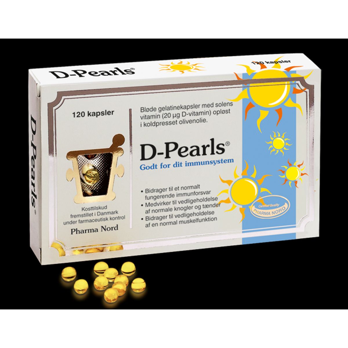 D-Pearls 20 mikrgram - 120 kapsler