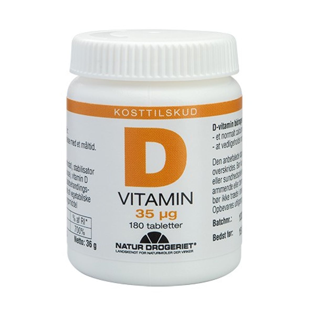 D-vitamin D3 35 mcg - 180 tab - Natur-Drogeriet