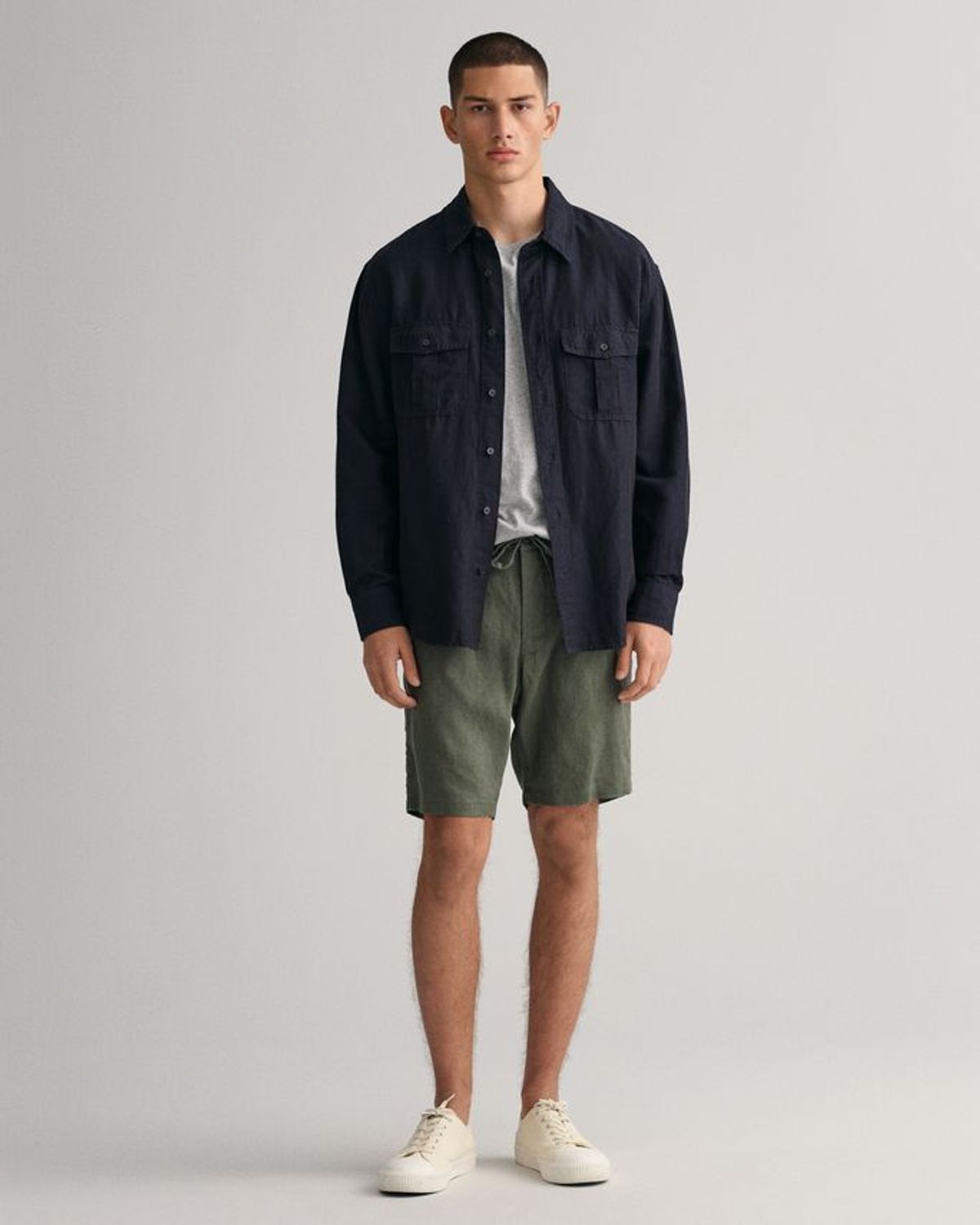 D2. RELAXED LINEN DS SHORTS IN