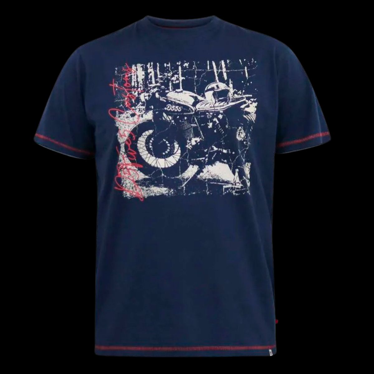 D5555 Bronson Herre T-shirt - Navy - 3XL