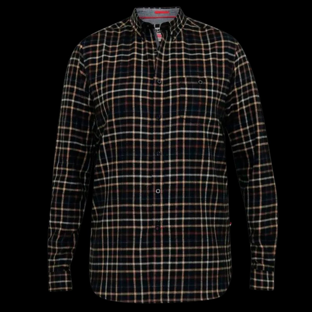 D5555 Destin Herre Skjorte - Black/Tan Check - 3XL