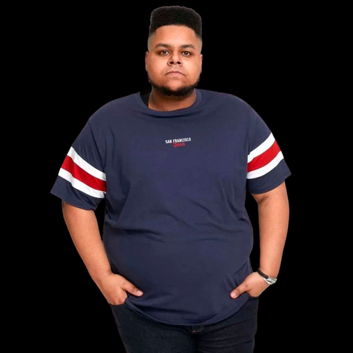 D5555 Hitchin Herre T-shirt - Navy - 2XL