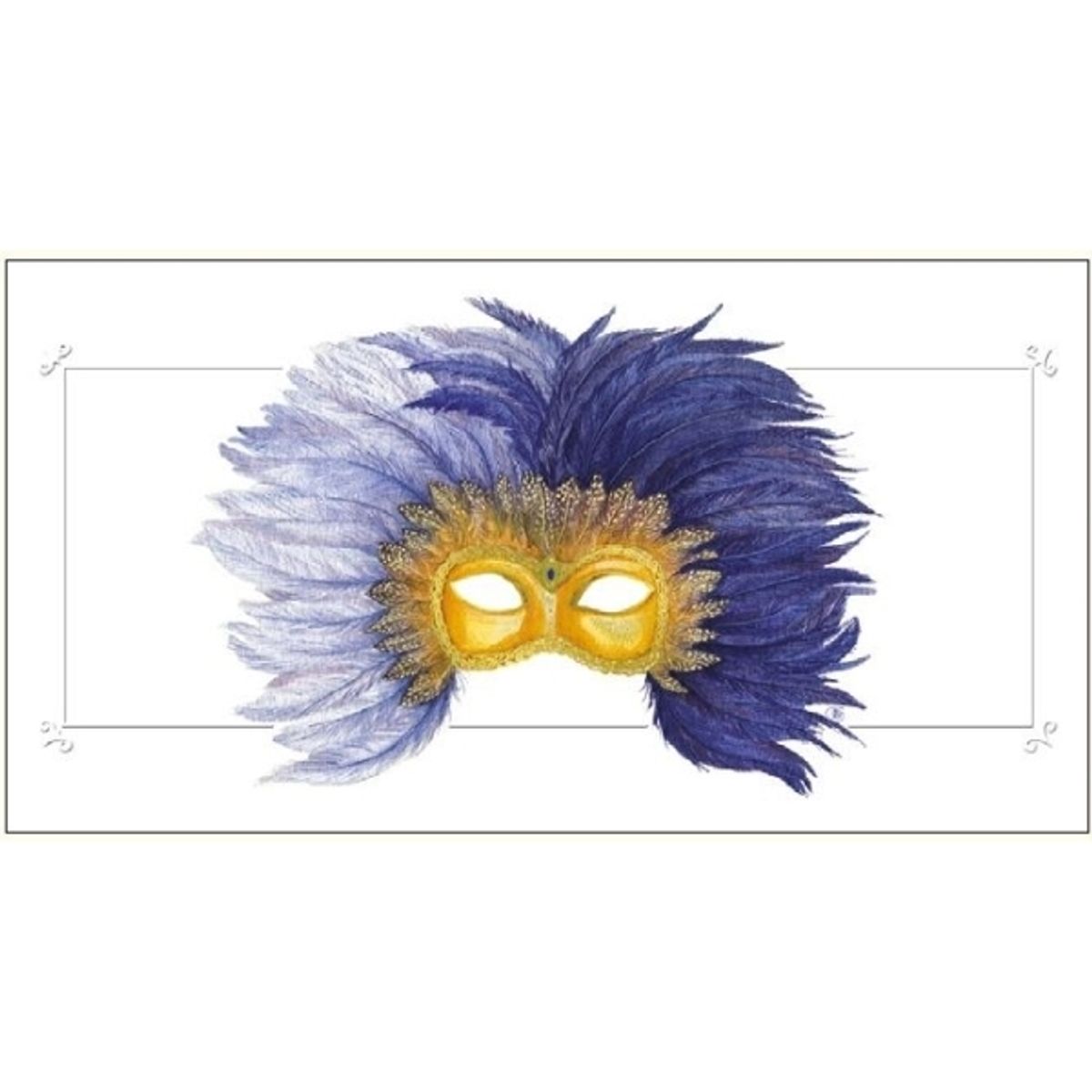 Da Vinci Pass Mask With Davinci Feathers 12X23 Cm + Envelope (G06 29A 224)