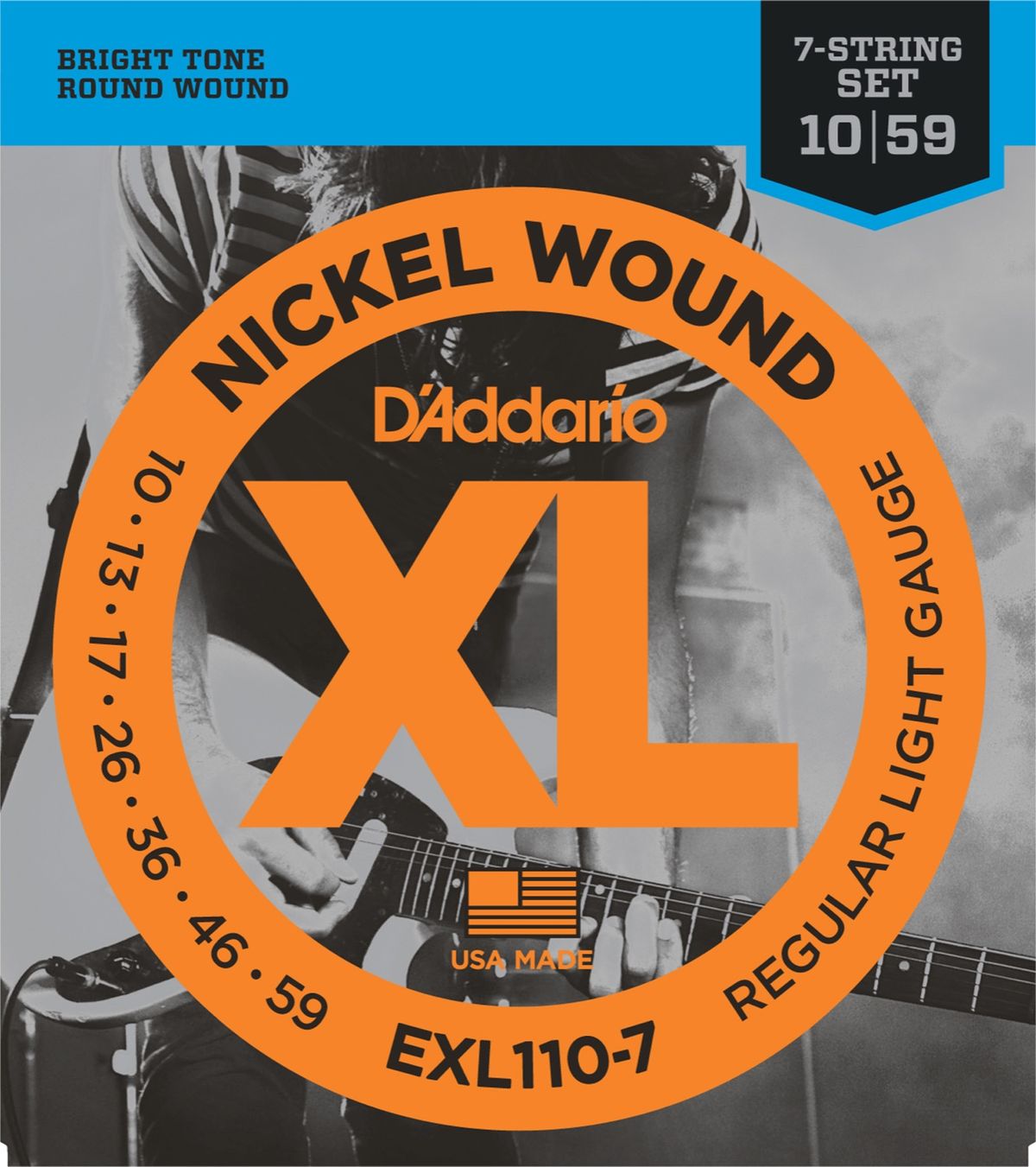 D'Addario EXL110-7 strenget 0.10 - 0.59