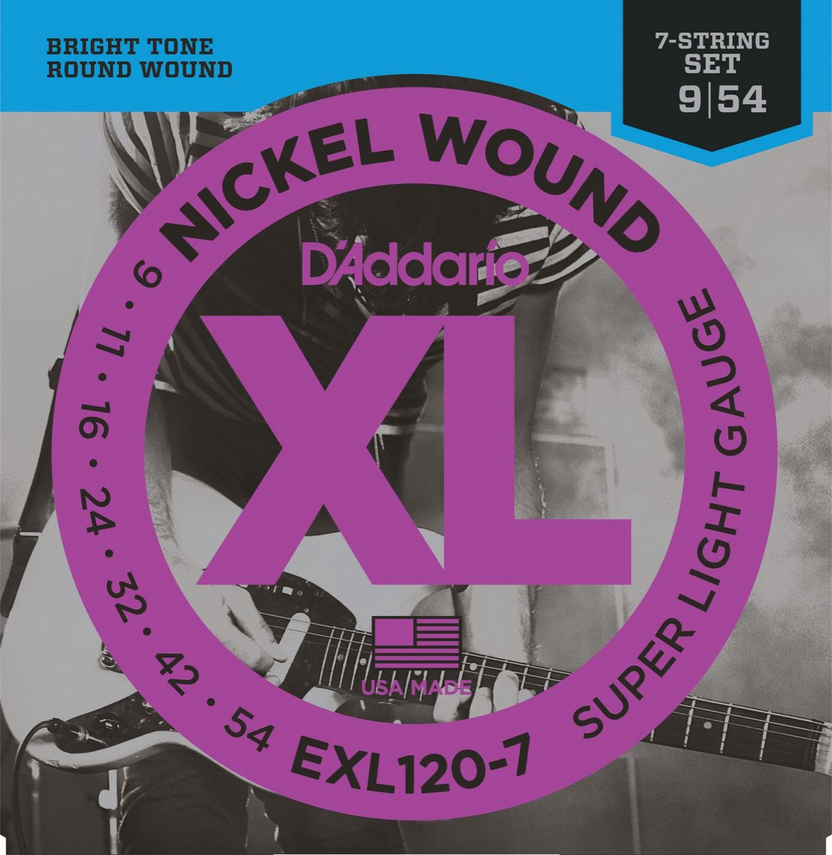 D'Addario EXL120-7 0.09 - 0.54 Til 7-Strenget