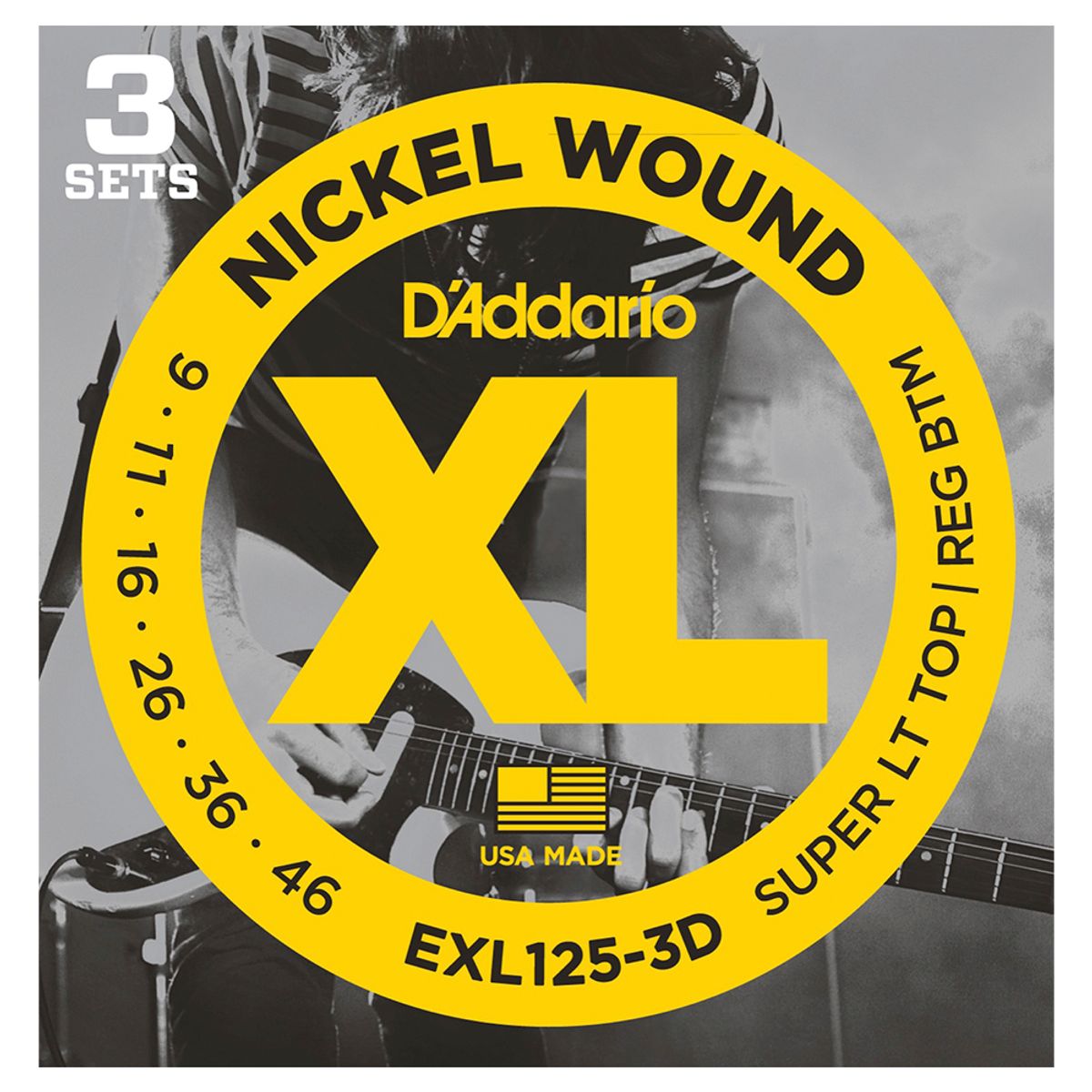 D'Addario EXL125-3D 3 pack El-guitar strenge 0.09 - 0.46